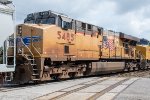 UP 5485 trails on an eastbound freight